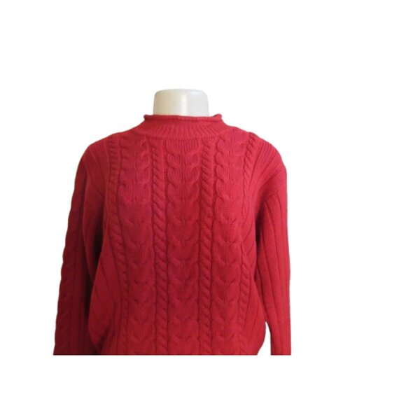 Vintage Cable Knit Red Sweater By Cascade Classics Size S - Picture 2 of 6